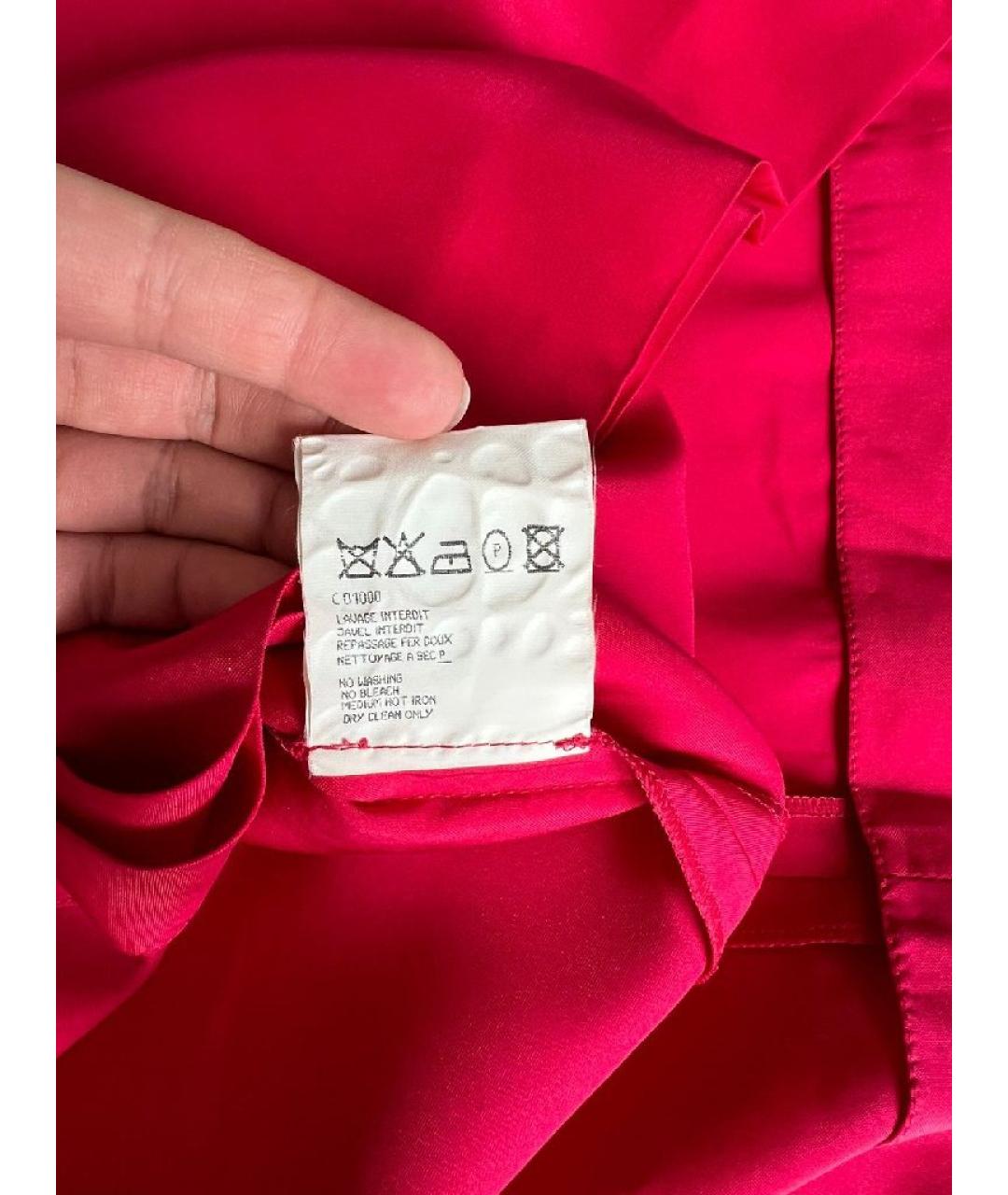 SAINT LAURENT Красная шелковая юбка миди, фото 6