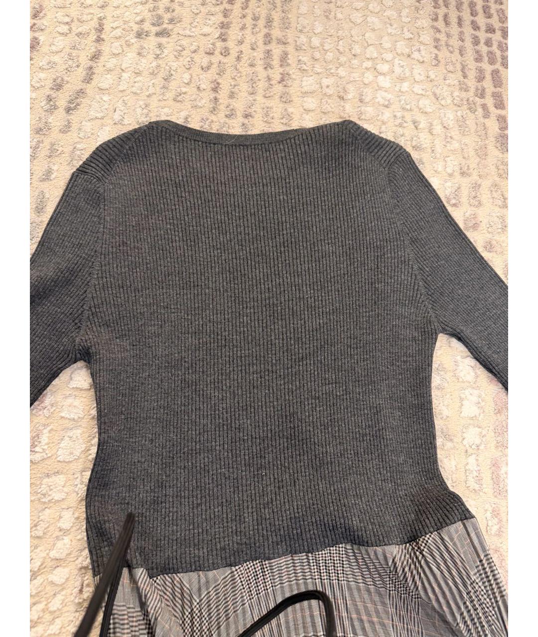 PRADA Серое шерстяное повседневное платье, фото 6