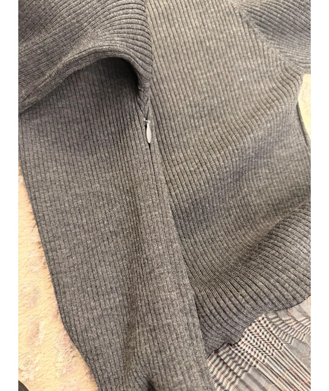 PRADA Серое шерстяное повседневное платье, фото 5