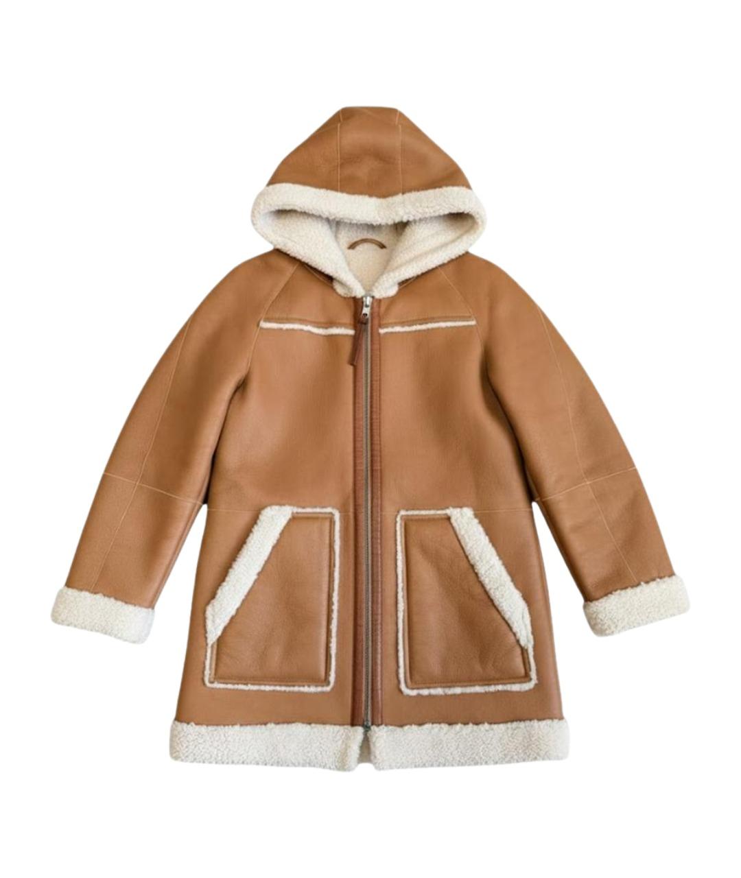 COACH Бежевая кожаная дубленка, фото 9