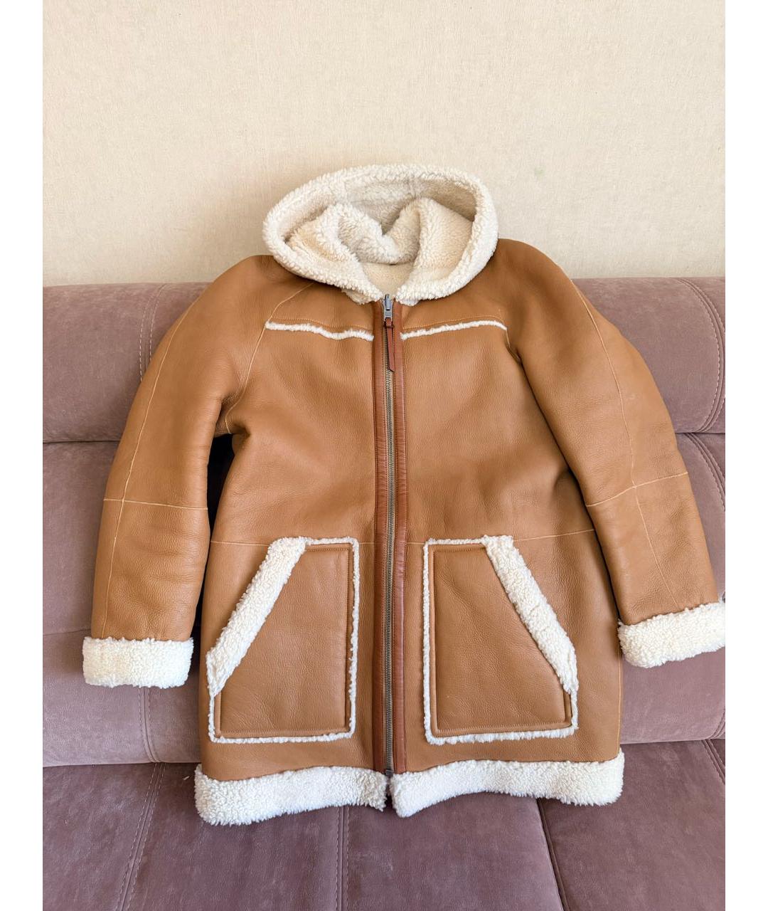 COACH Бежевая кожаная дубленка, фото 2