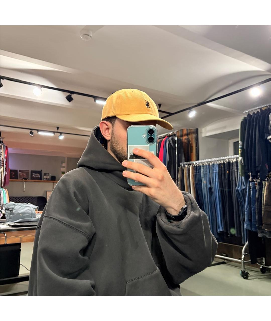 POLO RALPH LAUREN Горчичная хлопковая кепка/бейсболка, фото 5