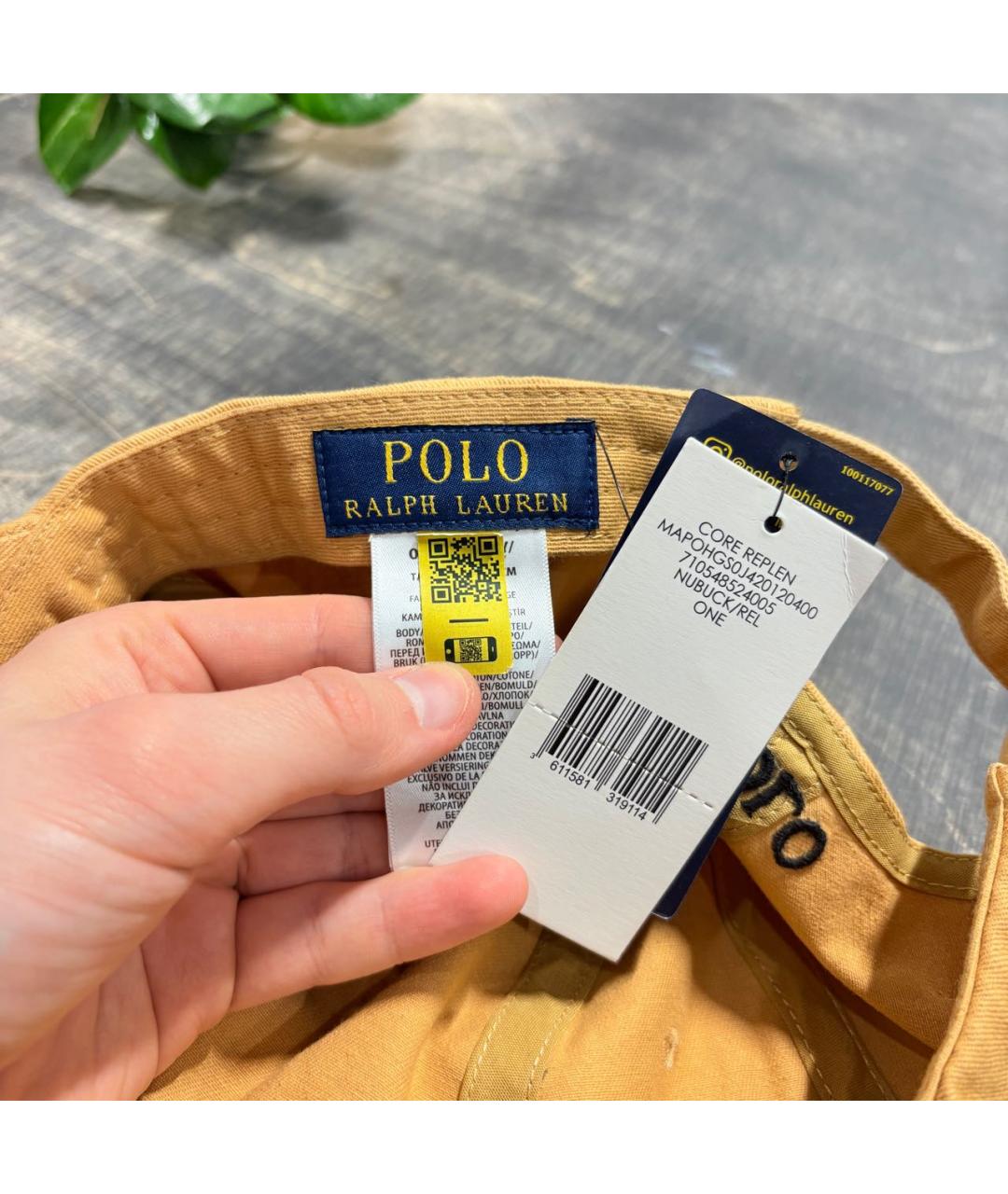 POLO RALPH LAUREN Горчичная хлопковая кепка/бейсболка, фото 4