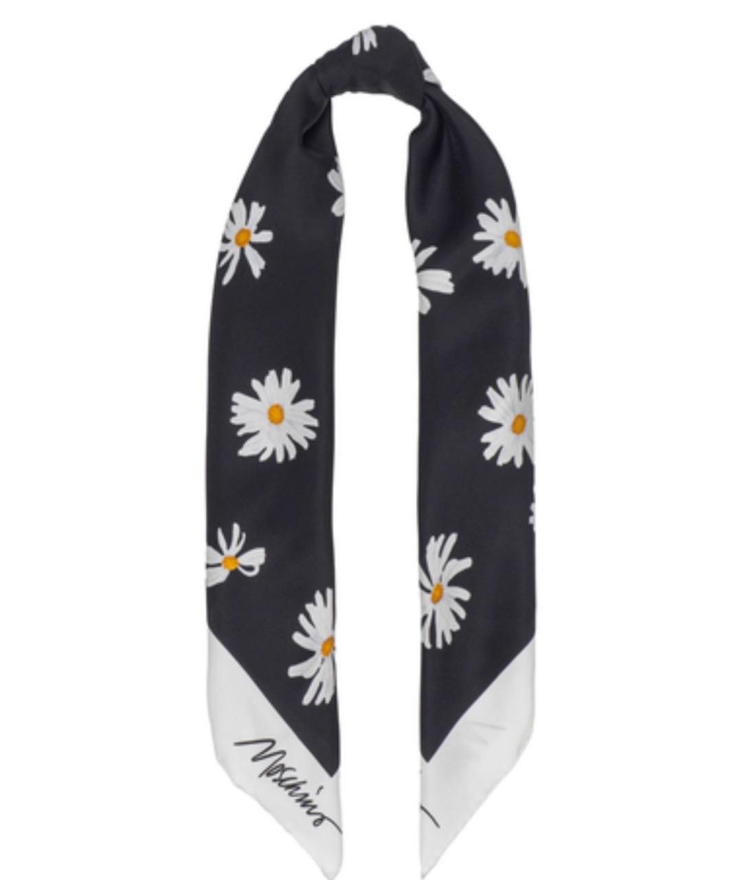 MOSCHINO Черный шелковый платок, фото 3