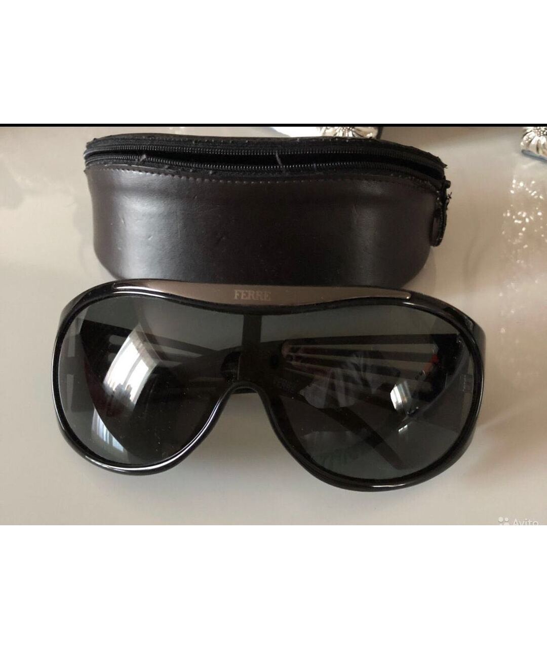 GIANFRANCO FERRE Черные пластиковые солнцезащитные очки, фото 4