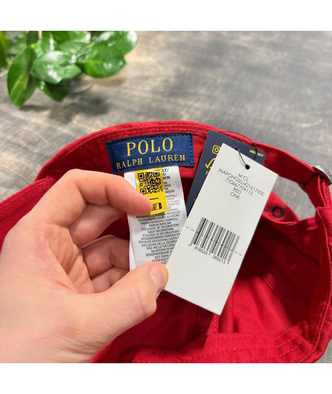 POLO RALPH LAUREN Красная хлопковая кепка/бейсболка, фото 4