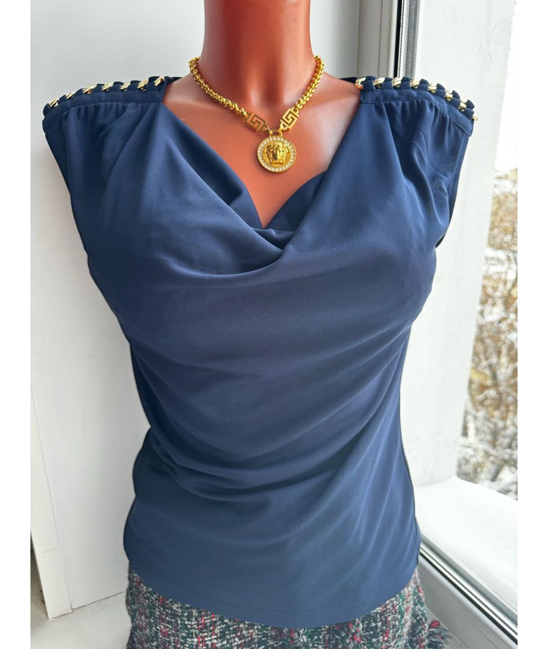 RALPH LAUREN Темно-синяя полиэстеровая блузы, фото 7