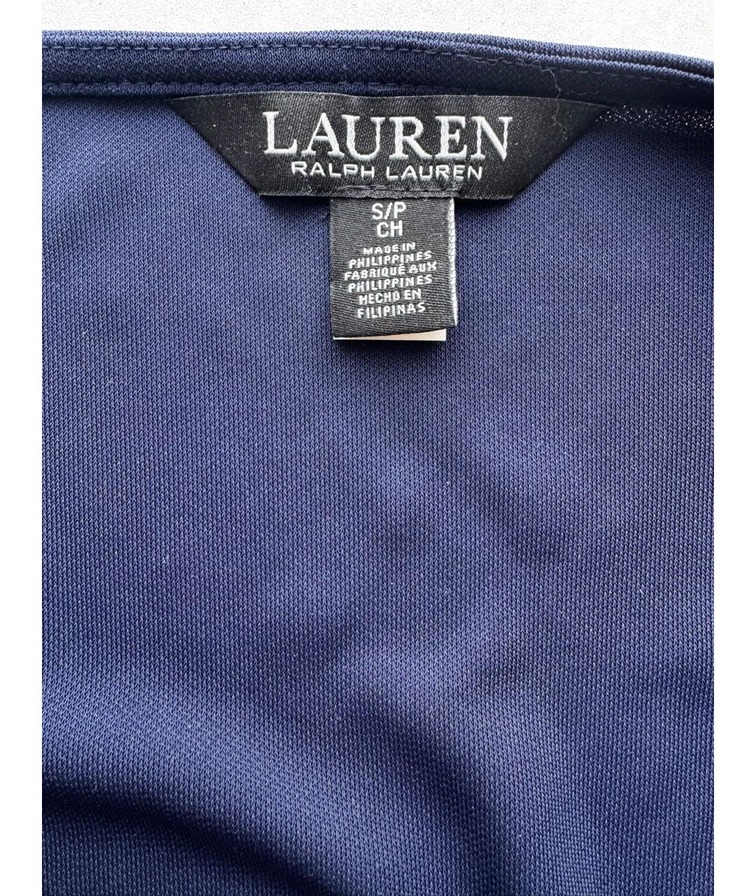 RALPH LAUREN Темно-синяя полиэстеровая блузы, фото 4