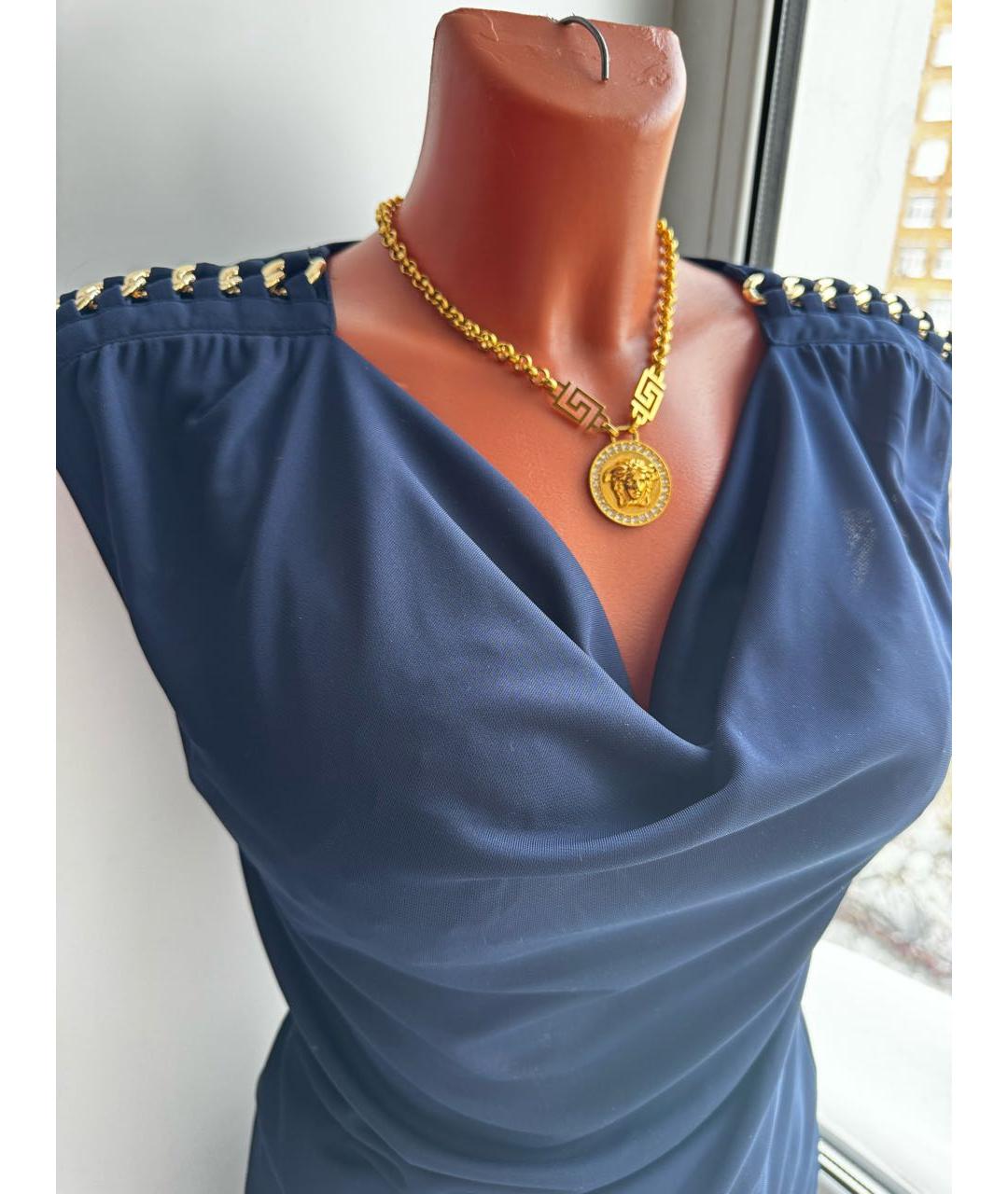 RALPH LAUREN Темно-синяя полиэстеровая блузы, фото 3