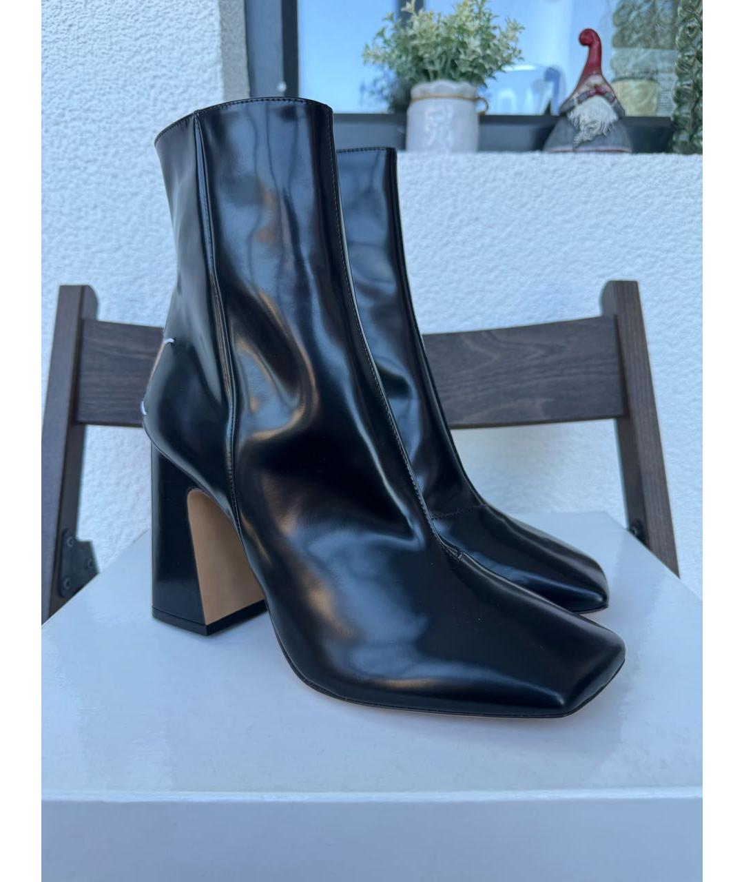 MAISON MARGIELA Черные кожаные ботильоны, фото 2