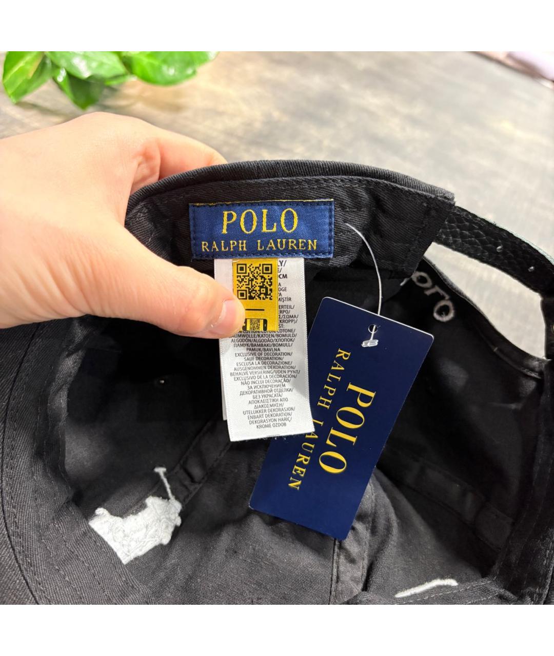 POLO RALPH LAUREN Черная хлопковая кепка/бейсболка, фото 5