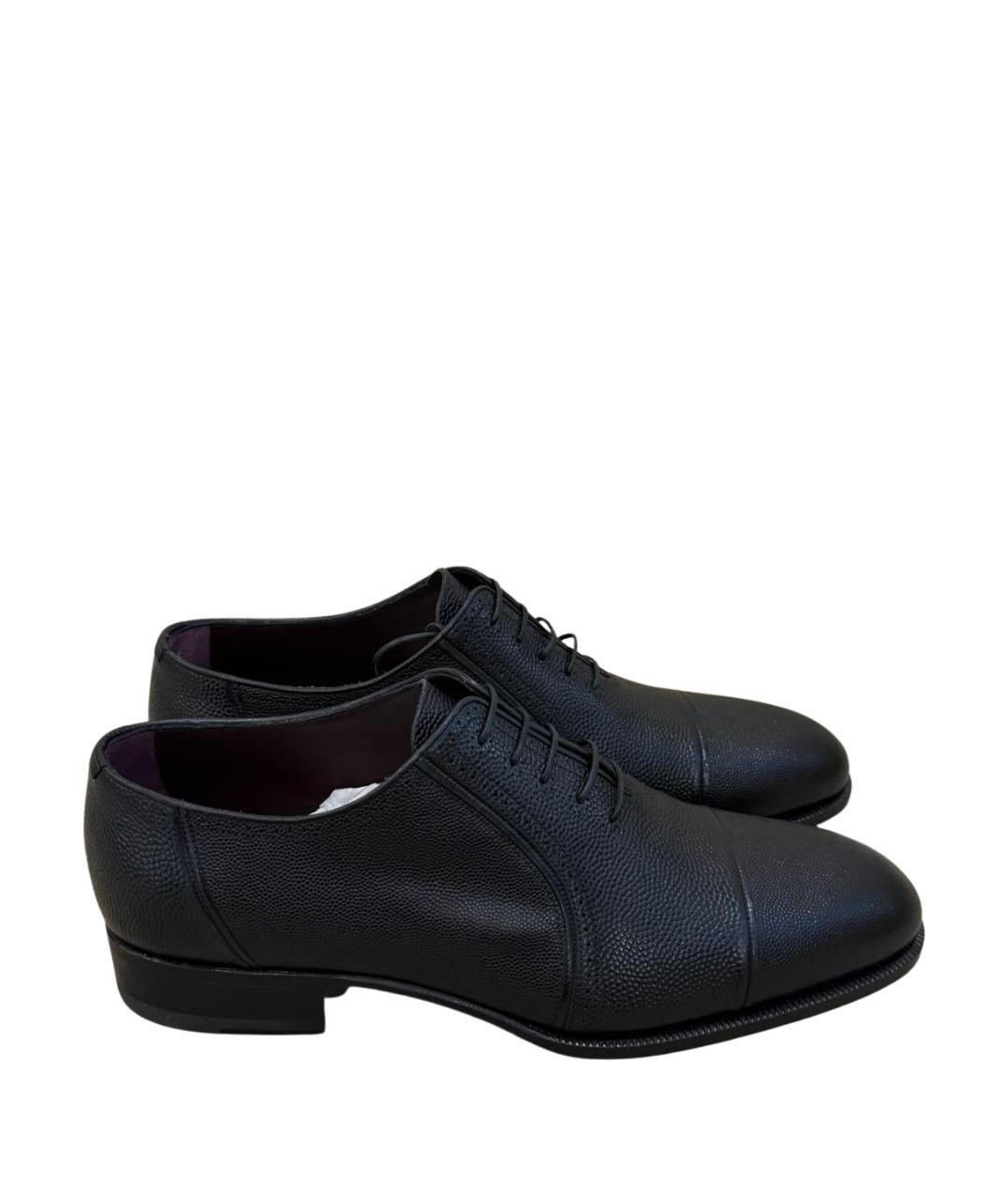 STEFANO RICCI Черные кожаные туфли, фото 1