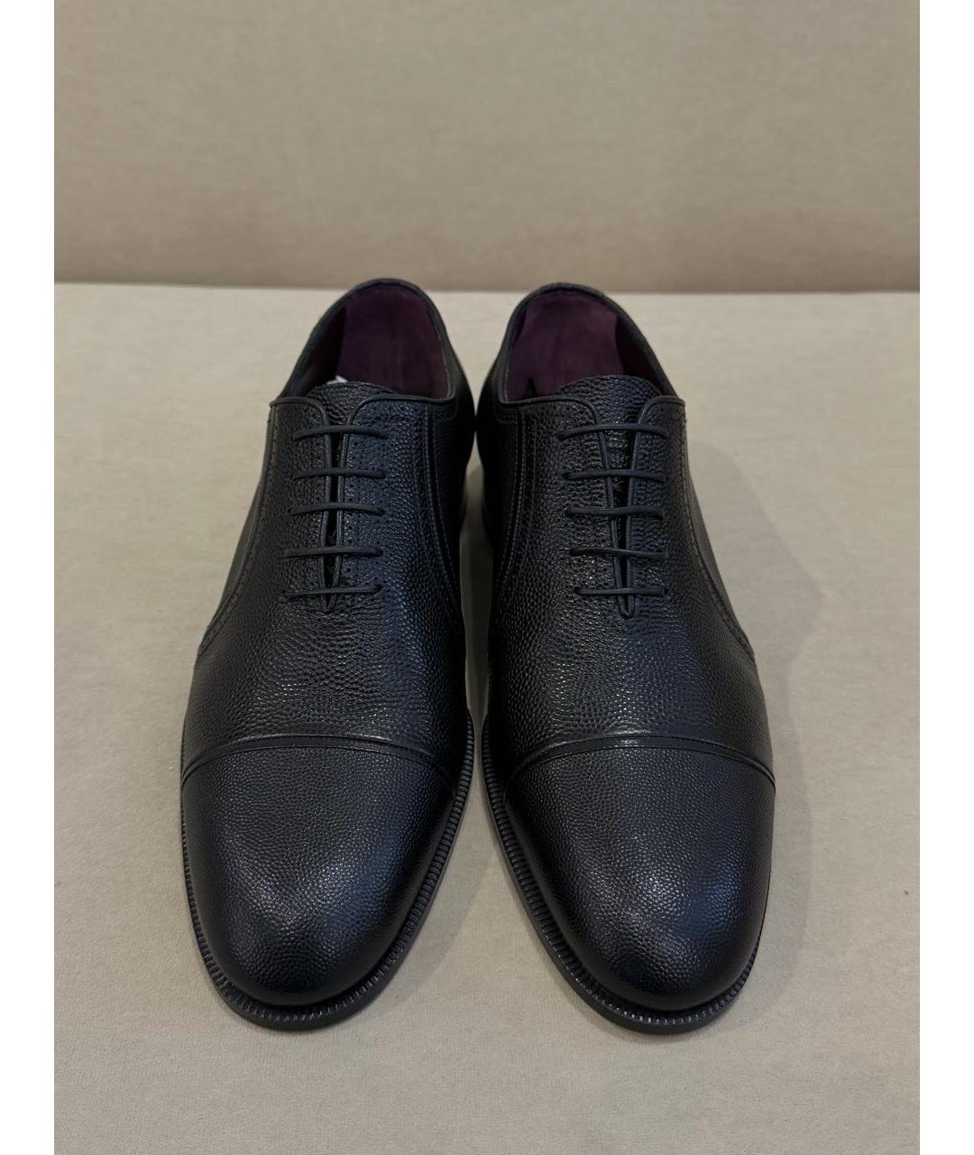 STEFANO RICCI Черные кожаные туфли, фото 2