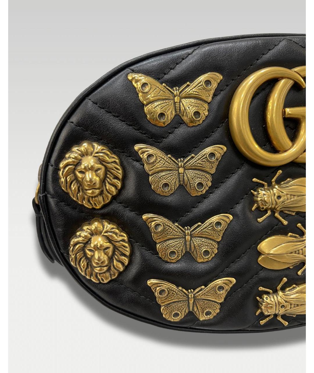 GUCCI Черная кожаная поясная сумка, фото 4