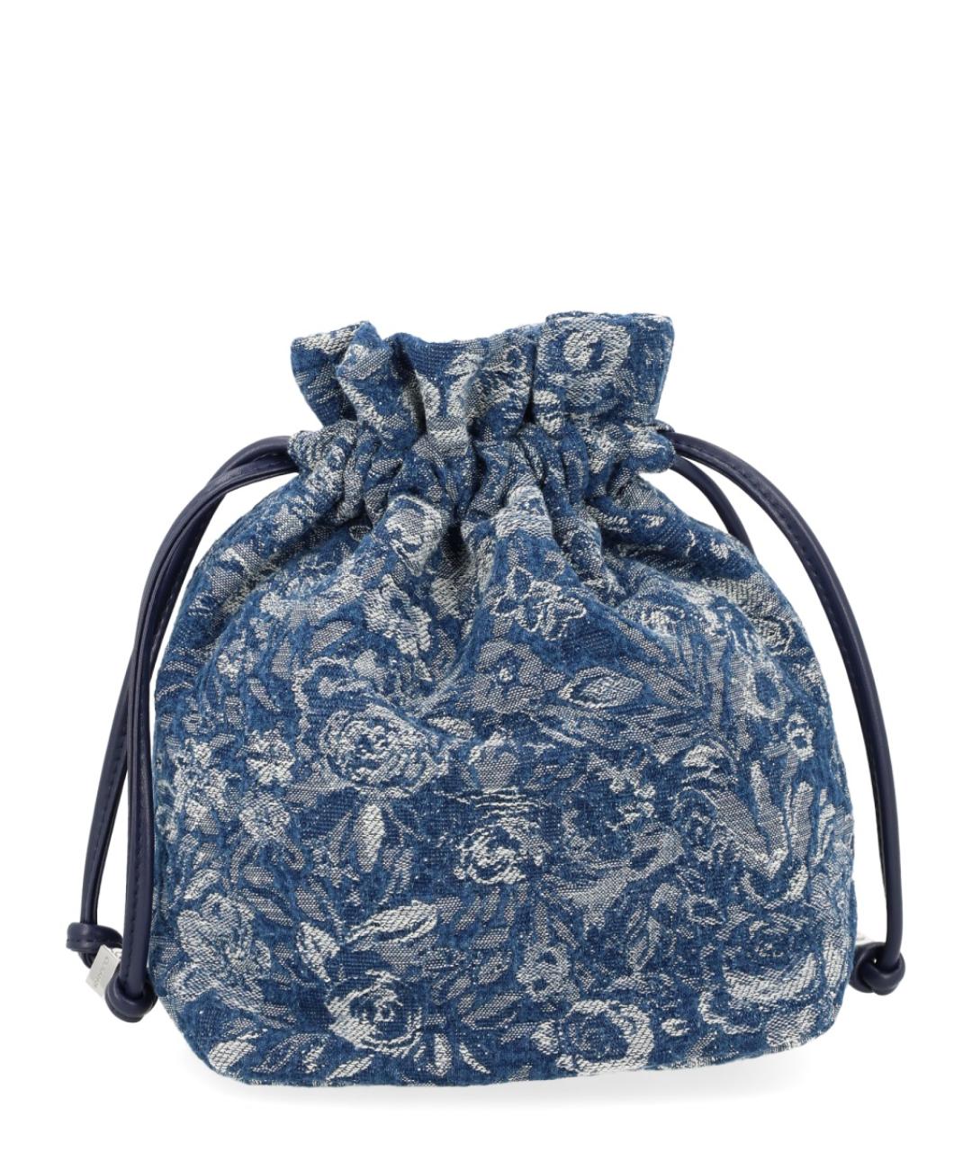 GANNI Синяя хлопковая сумка с короткими ручками, фото 2