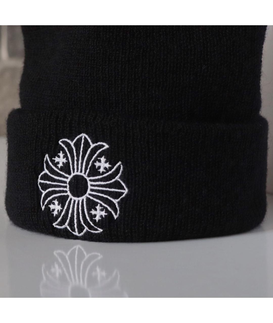 CHROME HEARTS Черная шерстяная шапка, фото 4