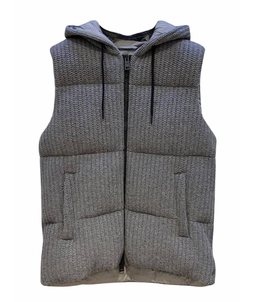 HERNO Серый шерстяной жилет, фото 3