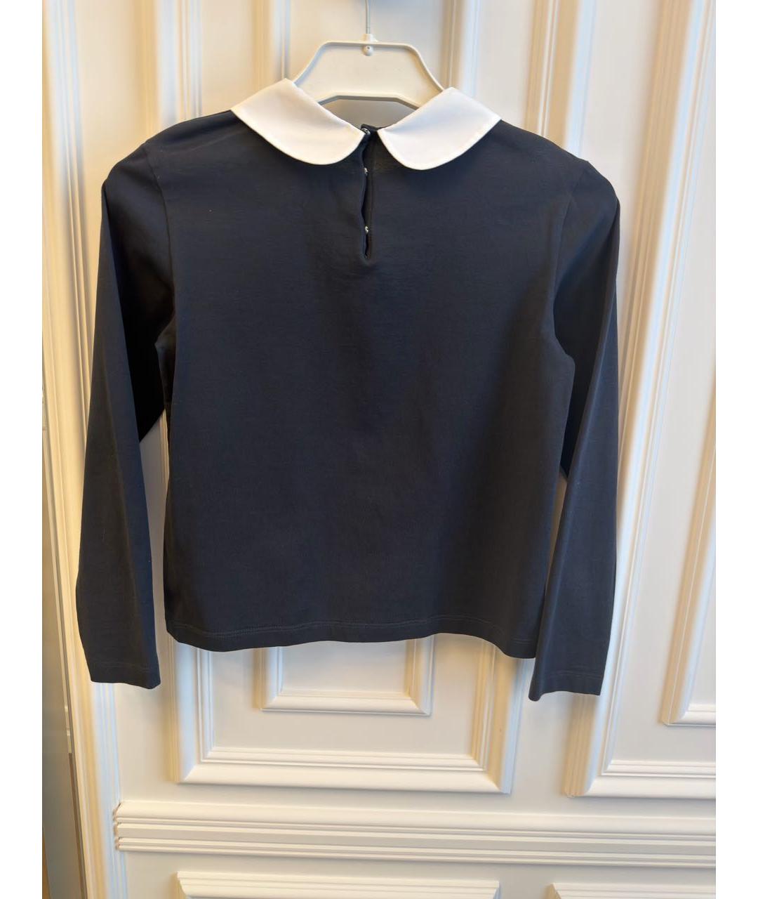 DOLCE&GABBANA Темно-синяя хлопковая рубашка/блузка, фото 2