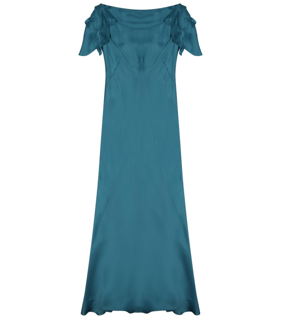 ALBERTA FERRETTI Синее ацетатное вечернее платье, фото 1