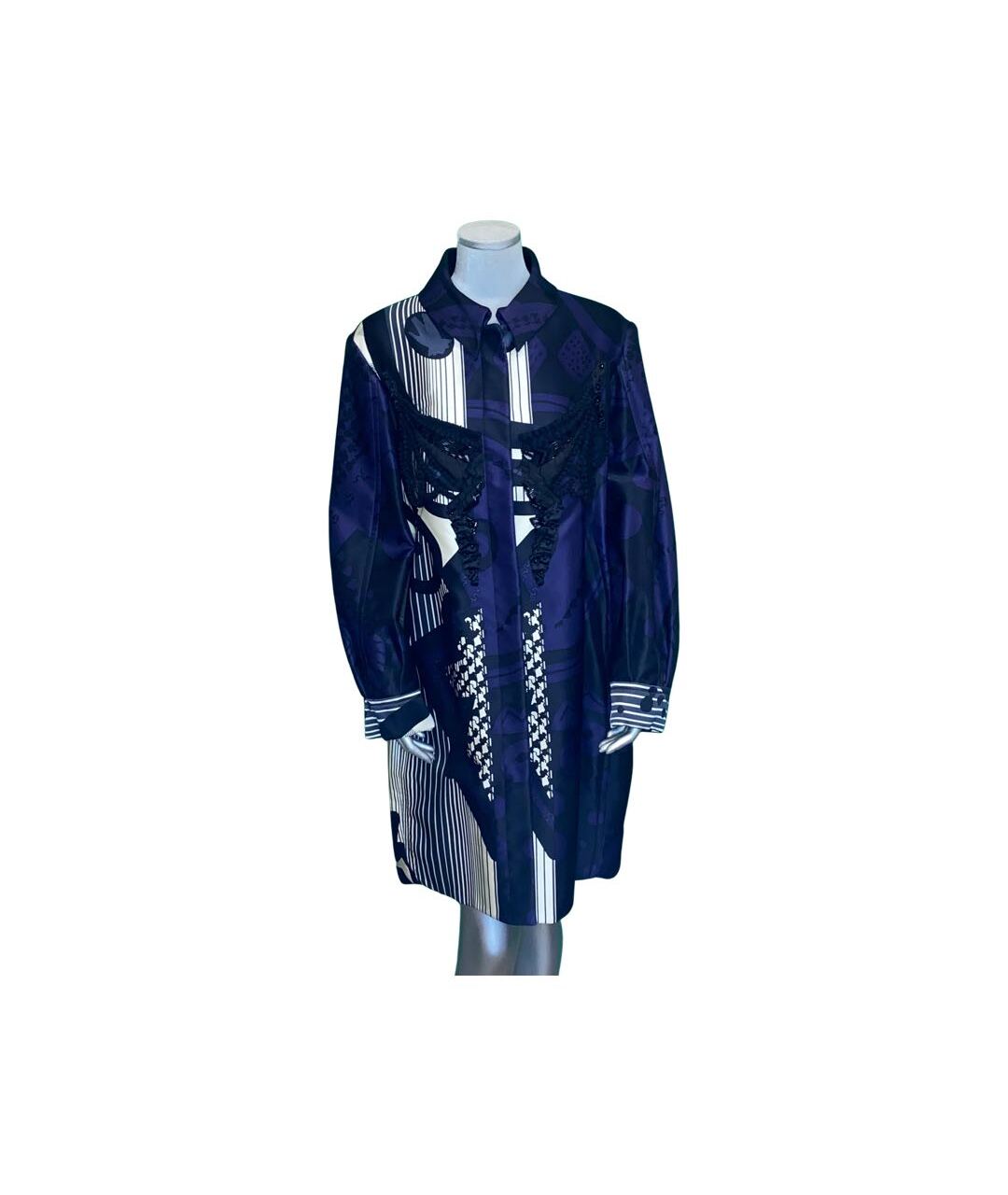 CHRISTIAN LACROIX VINTAGE Синее шелковое пальто, фото 3
