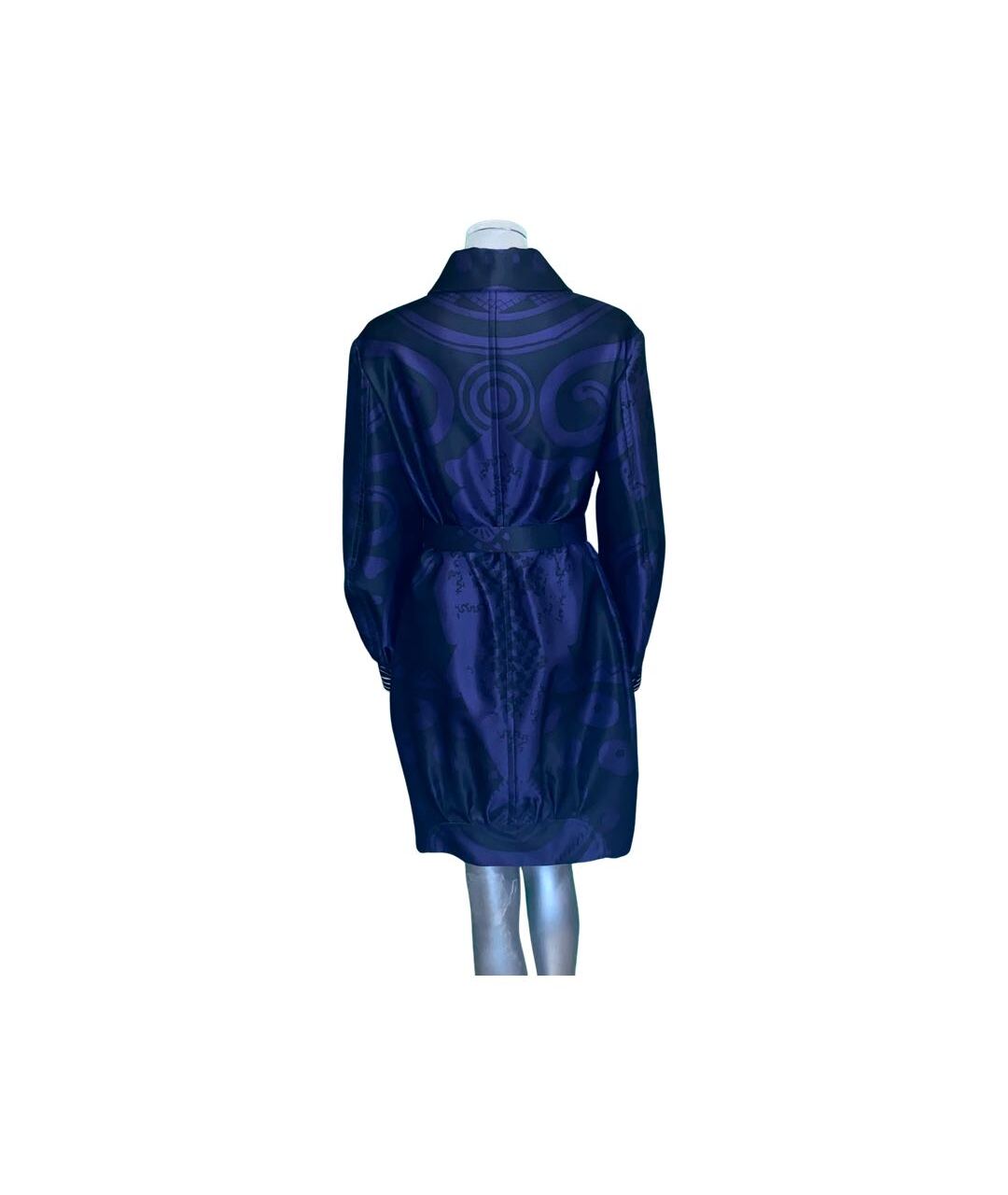 CHRISTIAN LACROIX VINTAGE Синее шелковое пальто, фото 2