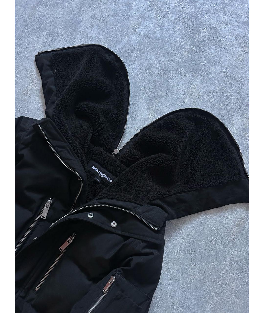 KARL LAGERFELD Черный полиэстеровый пуховик, фото 5