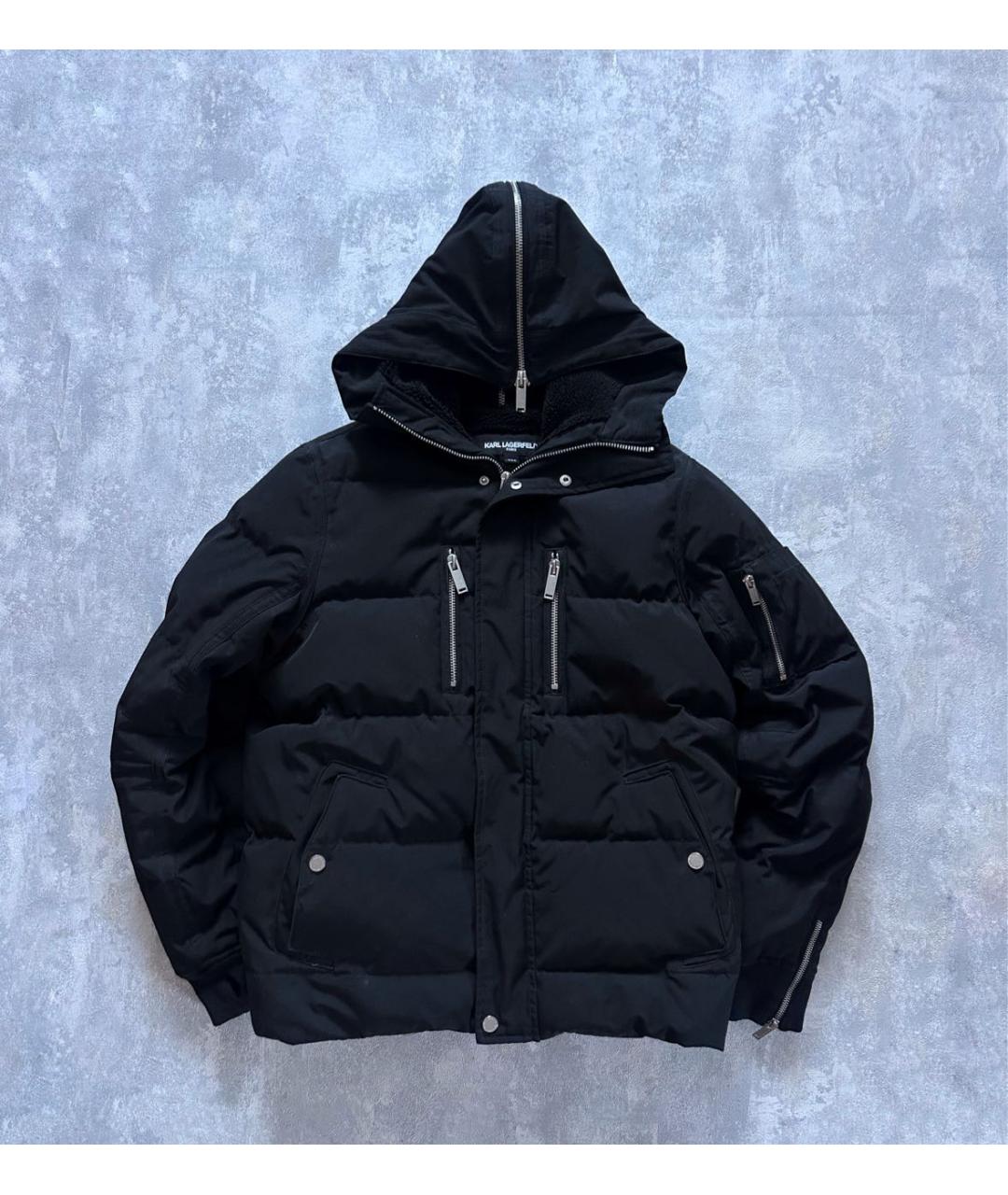 KARL LAGERFELD Черный полиэстеровый пуховик, фото 9