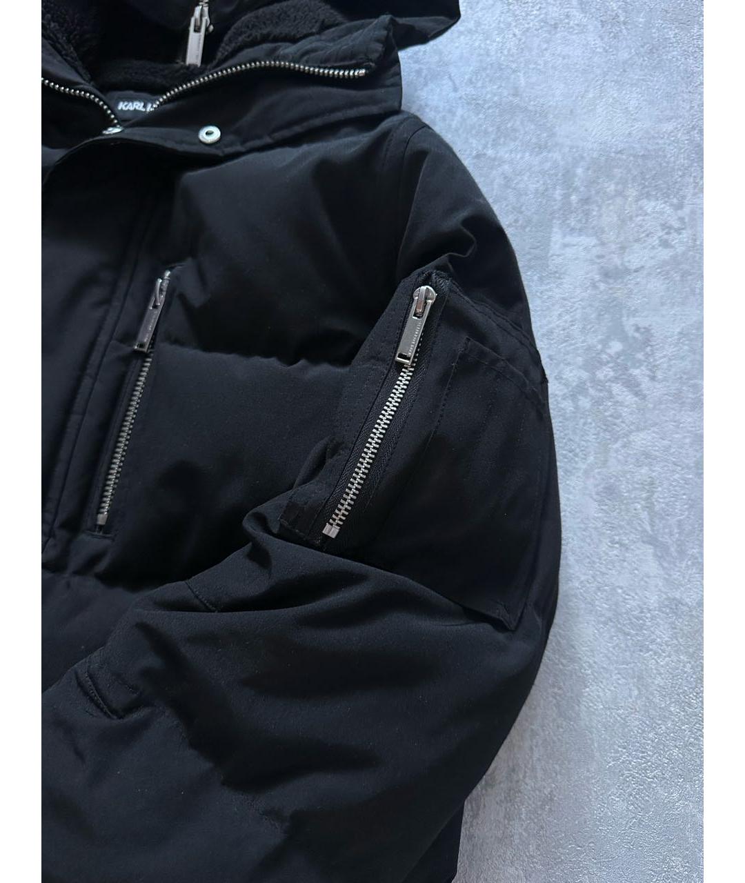 KARL LAGERFELD Черный полиэстеровый пуховик, фото 6