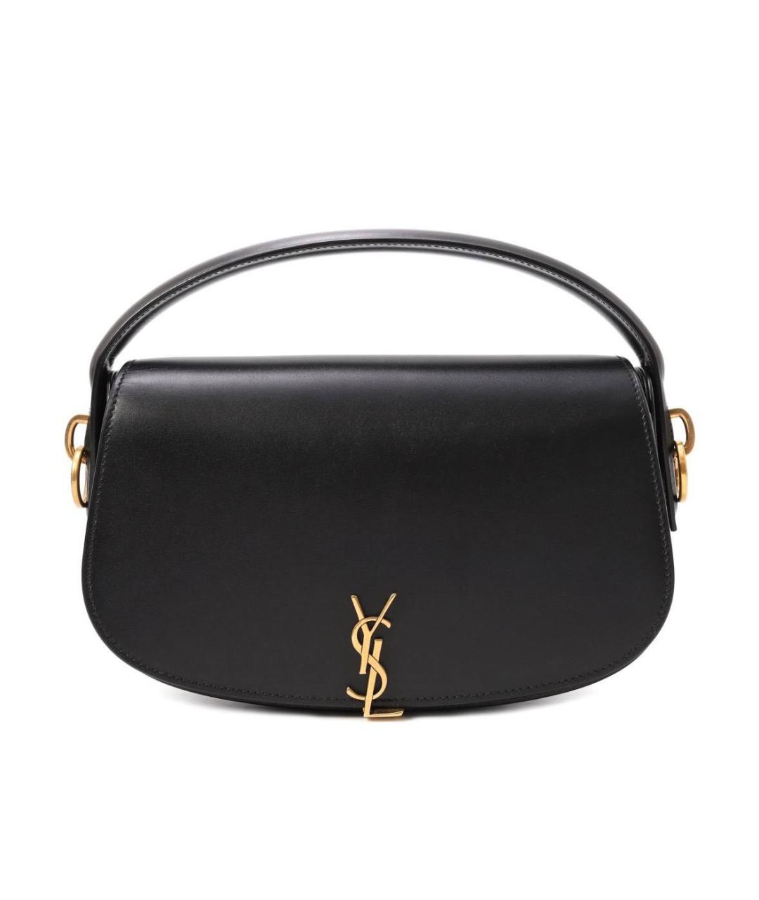SAINT LAURENT Черная кожаная сумка через плечо, фото 6