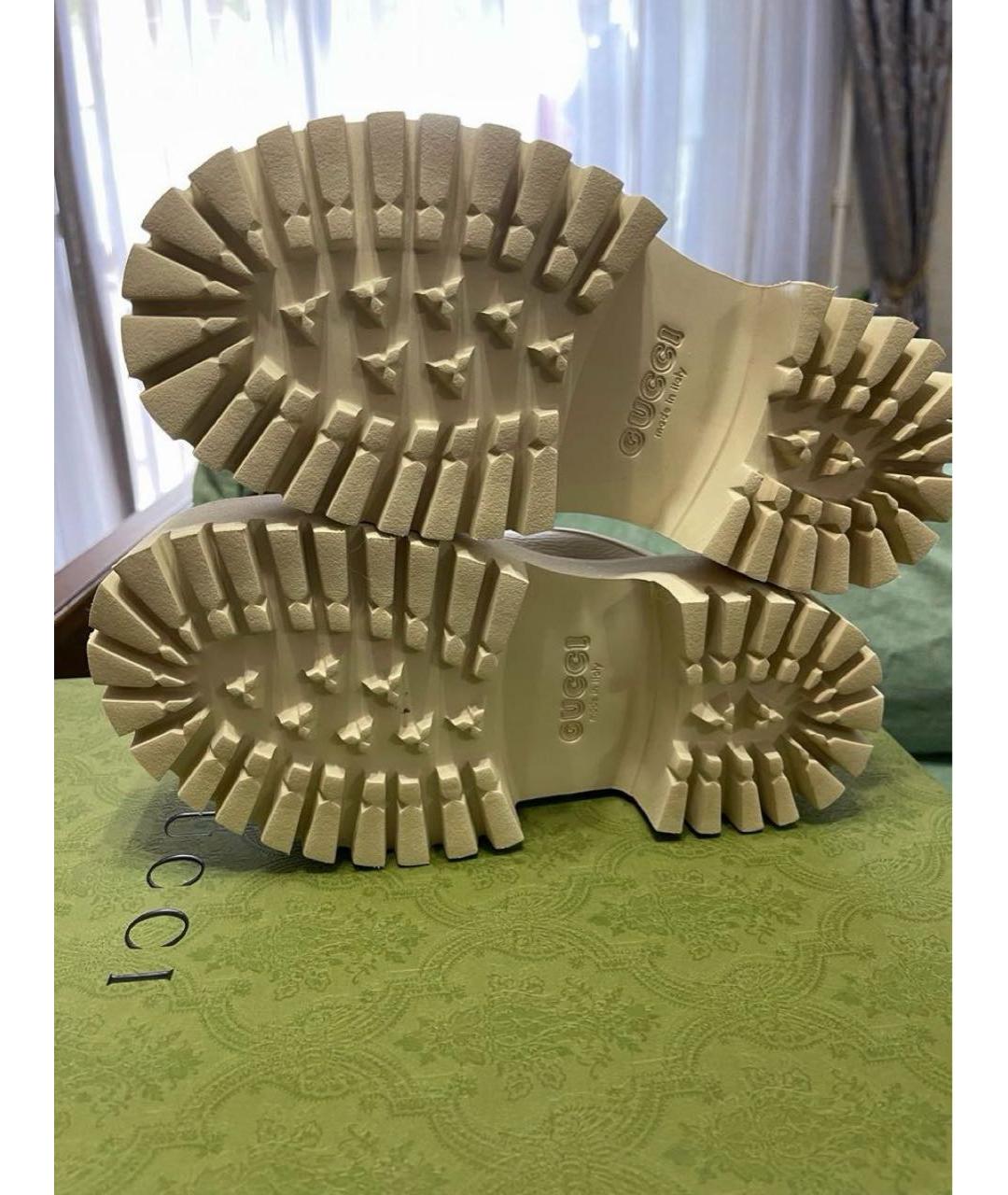 GUCCI Бежевые резиновые сабо, фото 5