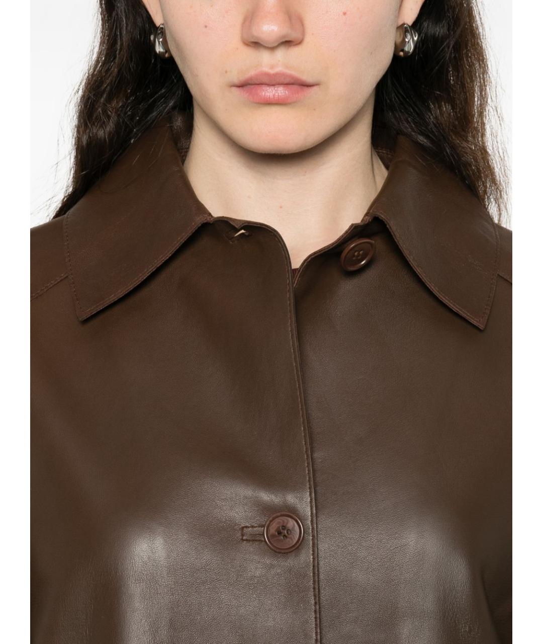 P.A.R.O.S.H. Коричневая кожаная куртка, фото 2