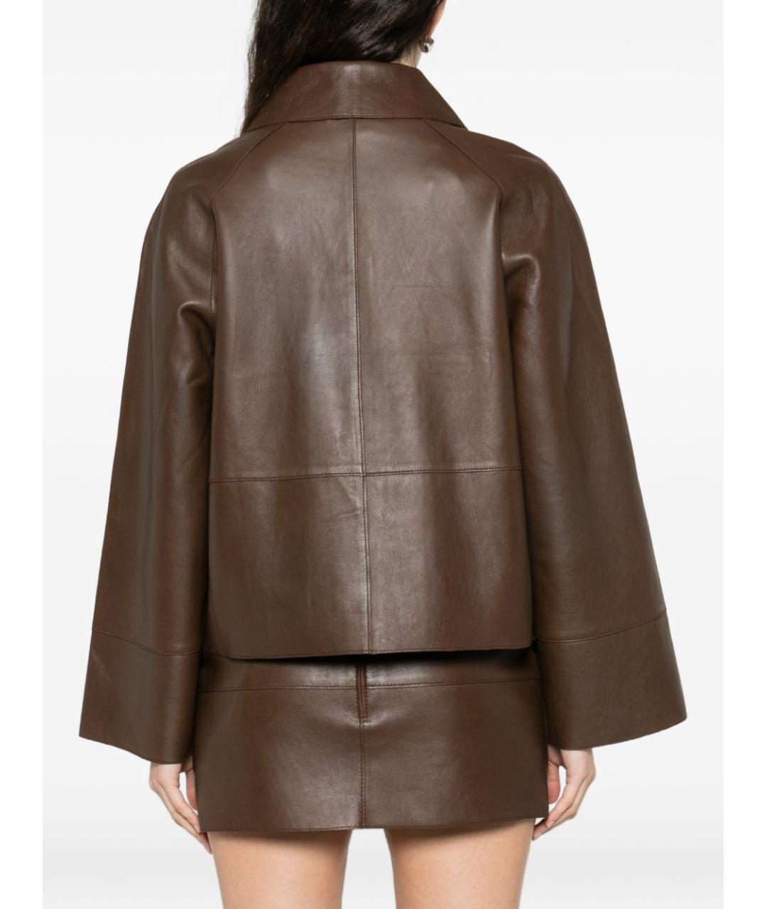 P.A.R.O.S.H. Коричневая кожаная куртка, фото 4