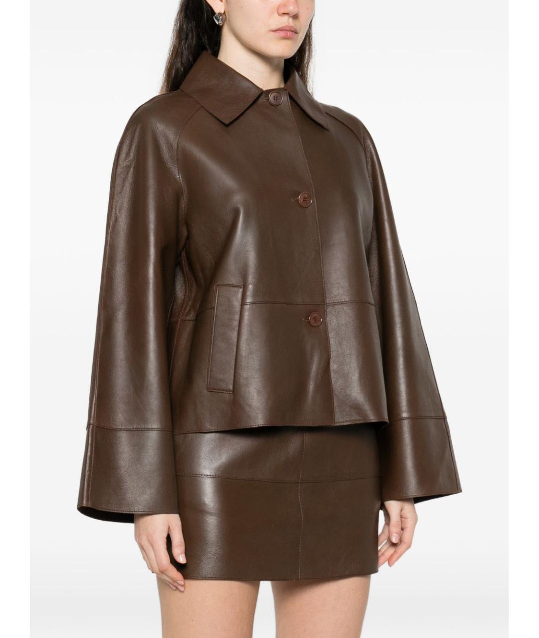 P.A.R.O.S.H. Коричневая кожаная куртка, фото 3