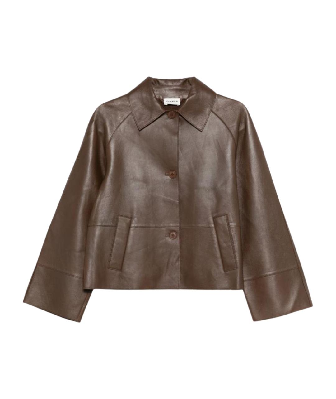 P.A.R.O.S.H. Коричневая кожаная куртка, фото 1