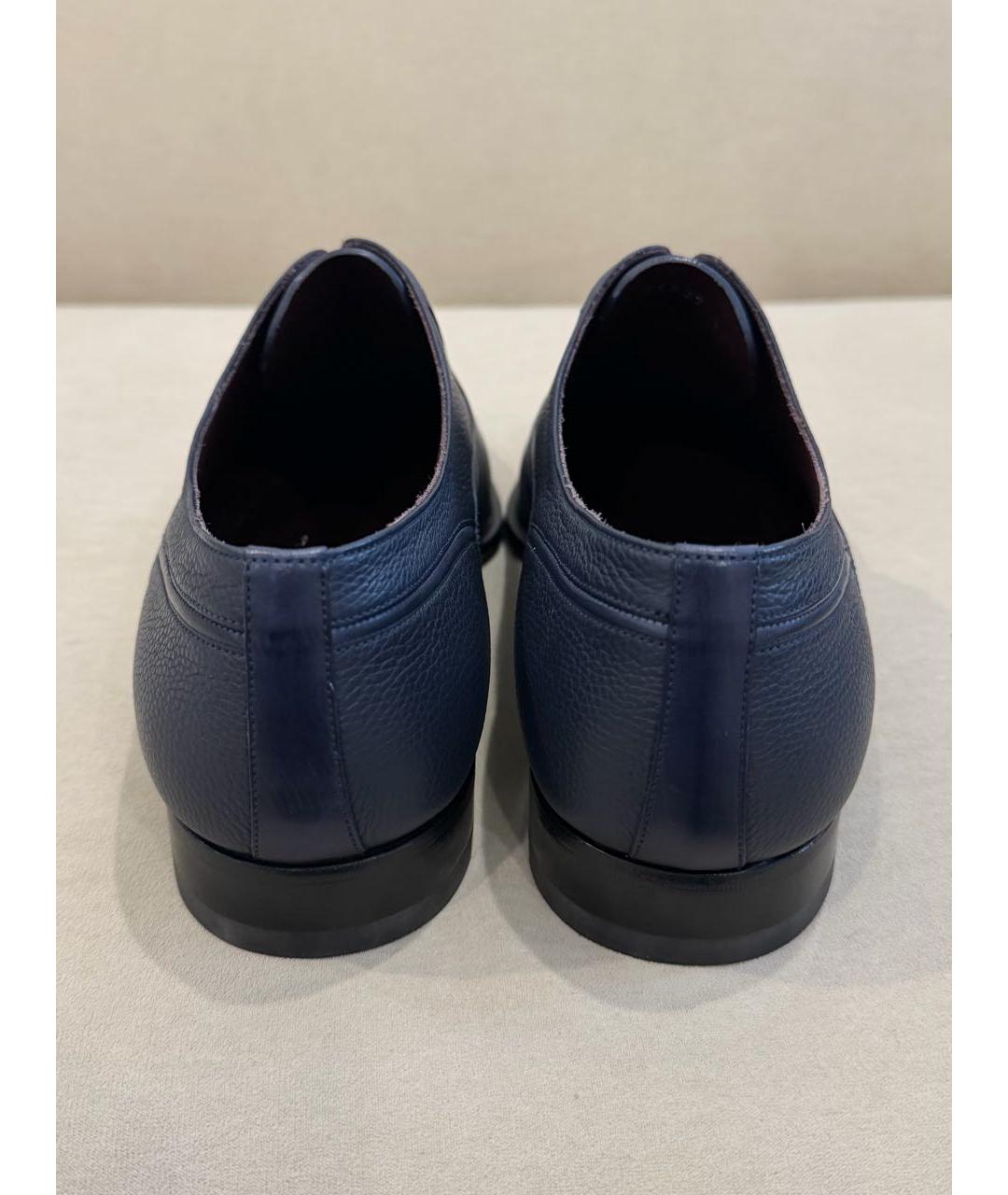 STEFANO RICCI Темно-синие кожаные туфли, фото 4