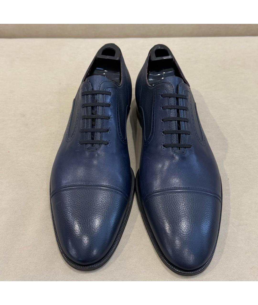 STEFANO RICCI Темно-синие кожаные туфли, фото 2