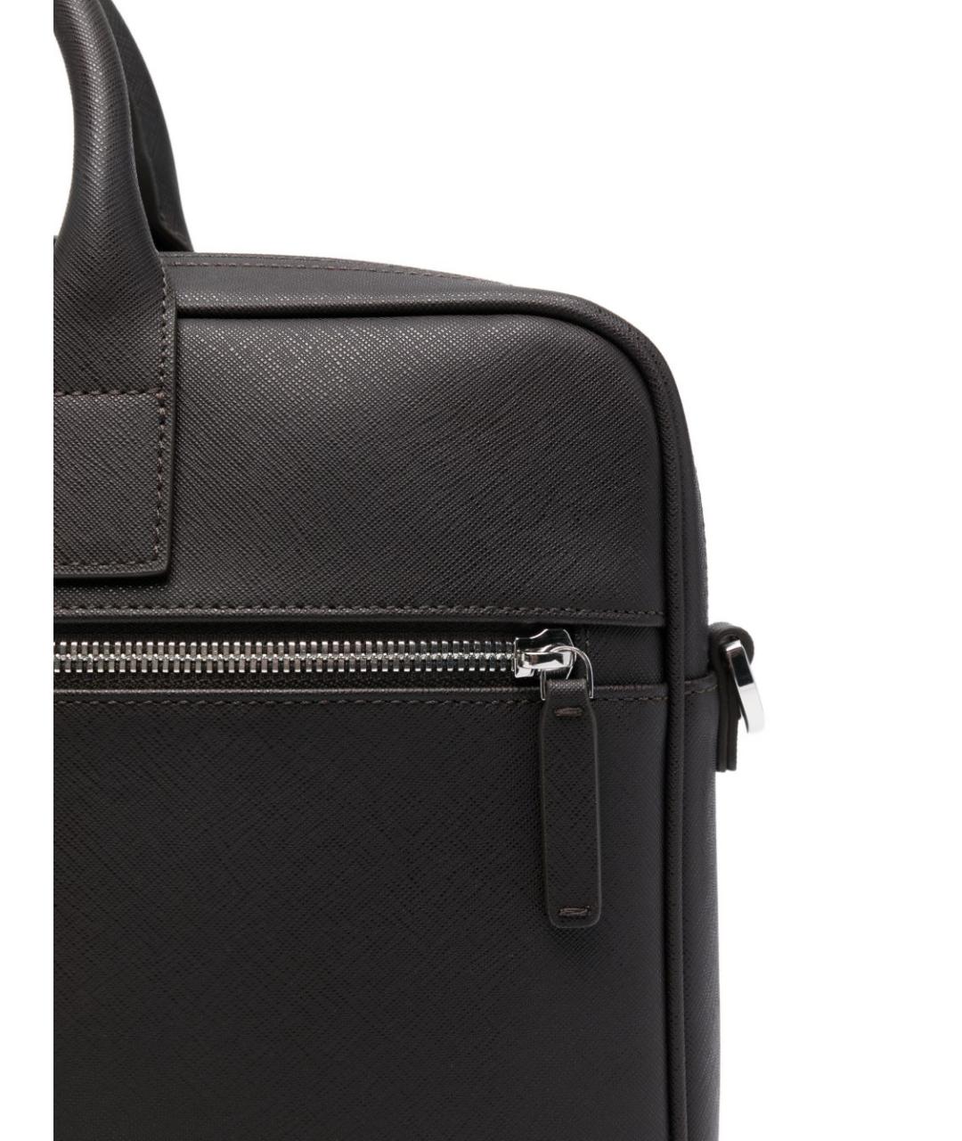 EMPORIO ARMANI Коричневый портфель из искусственной кожи, фото 3