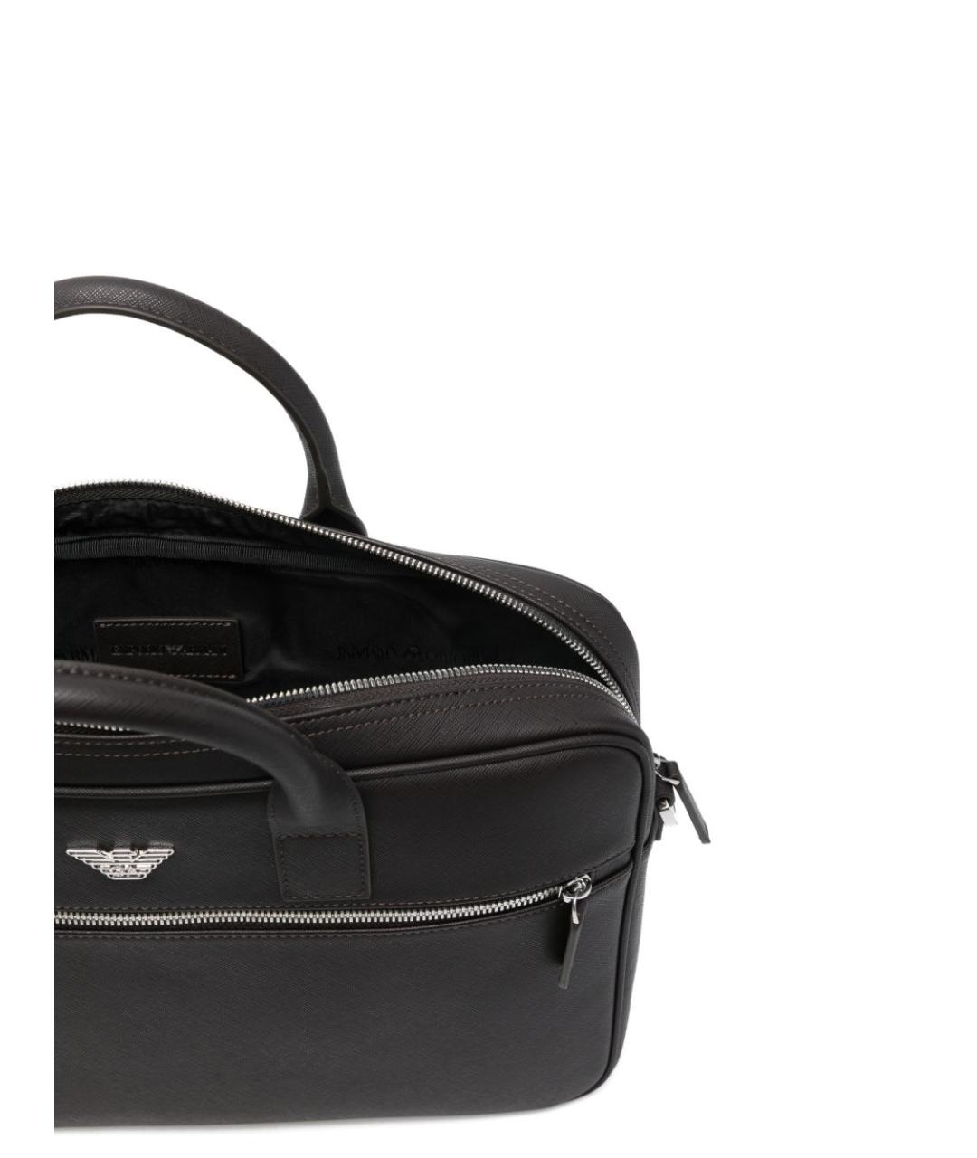 EMPORIO ARMANI Коричневый портфель из искусственной кожи, фото 2