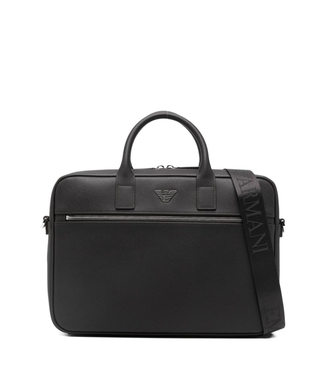 EMPORIO ARMANI Коричневый портфель из искусственной кожи, фото 1