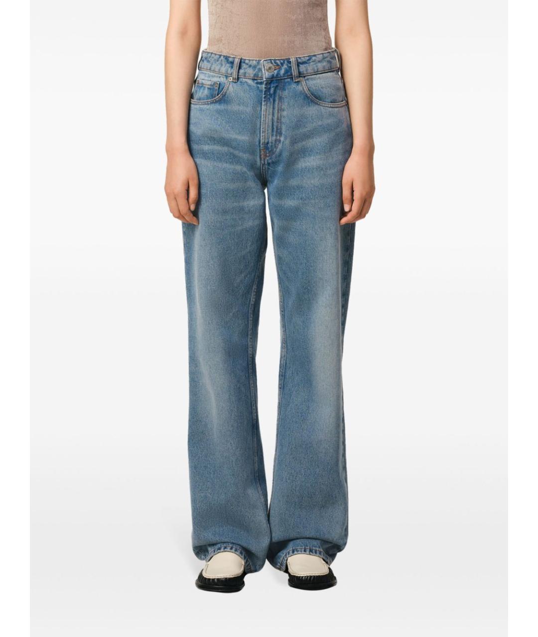 Ami Paris Синие хлопковые прямые джинсы, фото 2