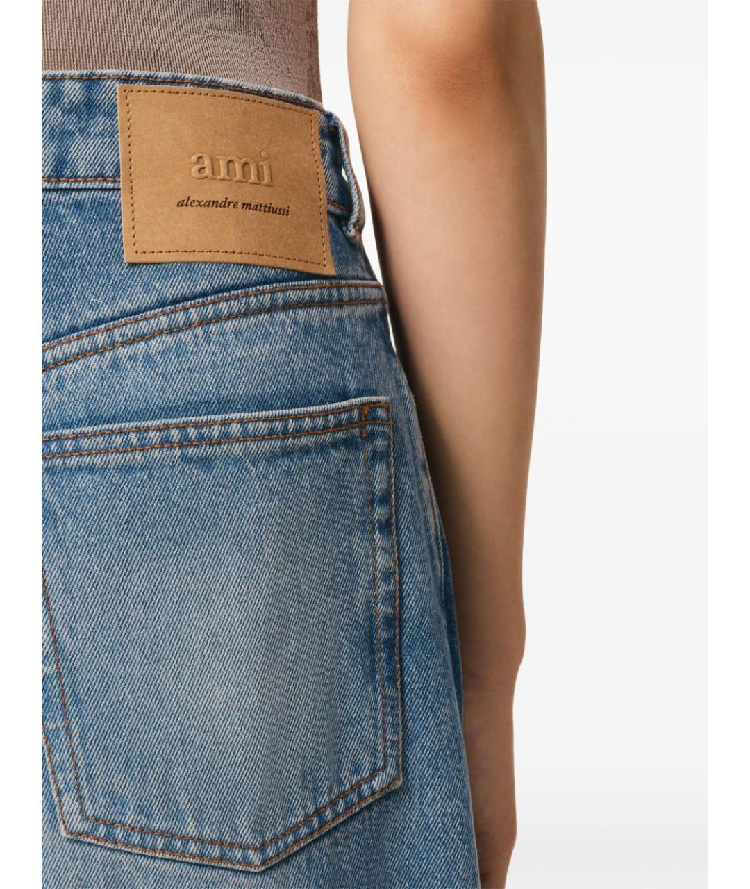 Ami Paris Синие хлопковые прямые джинсы, фото 3