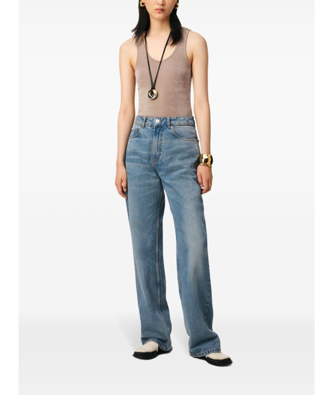 Ami Paris Синие хлопковые прямые джинсы, фото 4