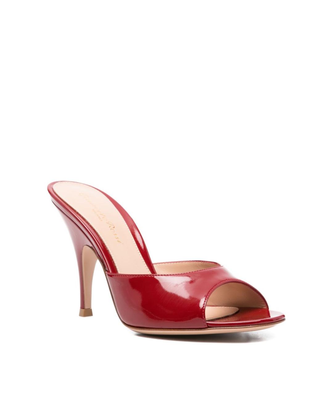 GIANVITO ROSSI Красные кожаные мюли, фото 3