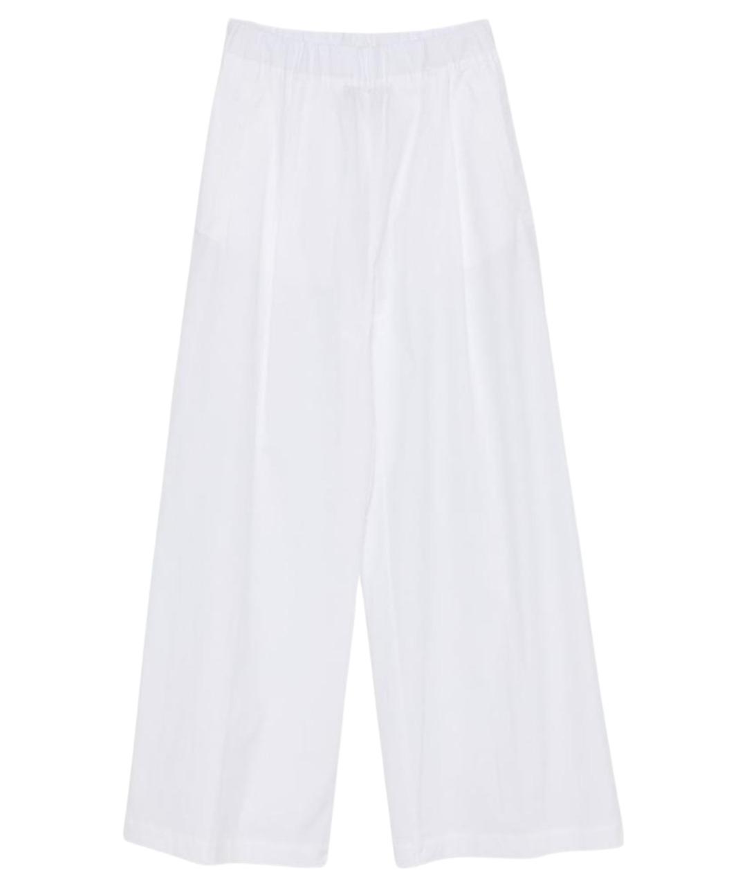 SEMICOUTURE Белые хлопковые прямые брюки, фото 1