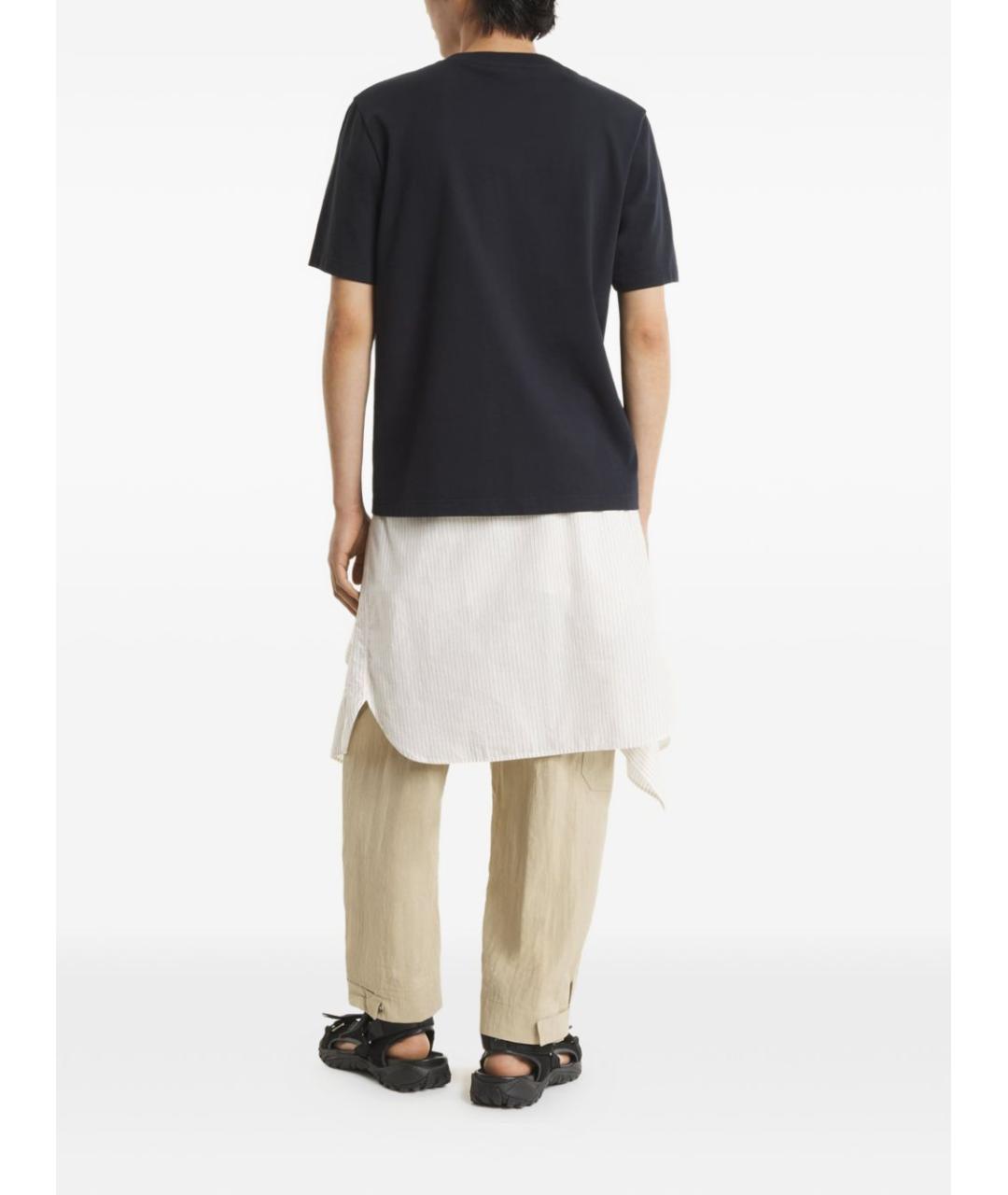 MAISON KITSUNE Черная хлопковая футболка, фото 2