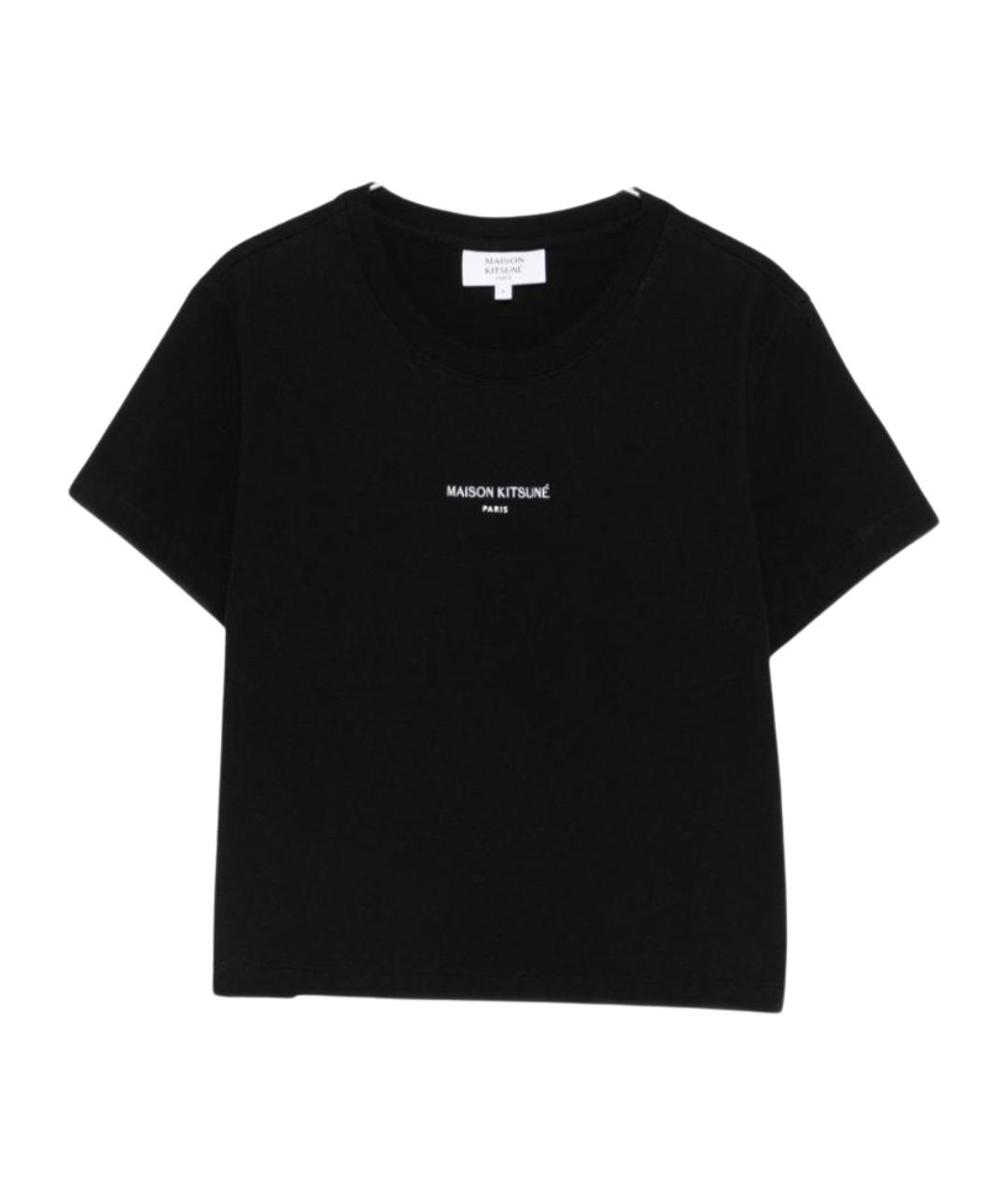 MAISON KITSUNE Черная хлопковая футболка, фото 1