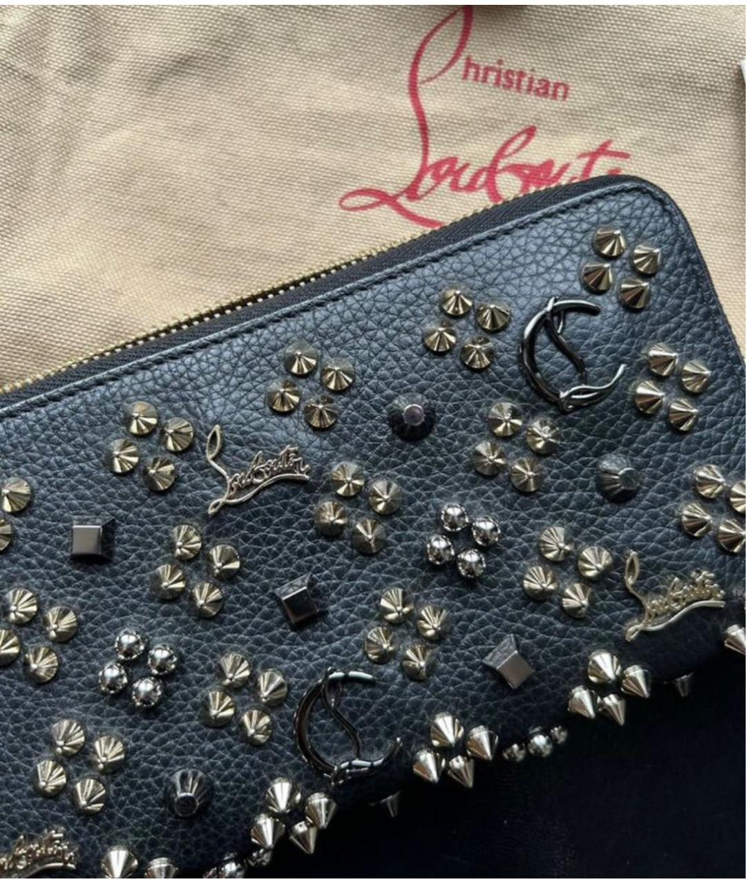 CHRISTIAN LOUBOUTIN Черный кожаный кошелек, фото 8
