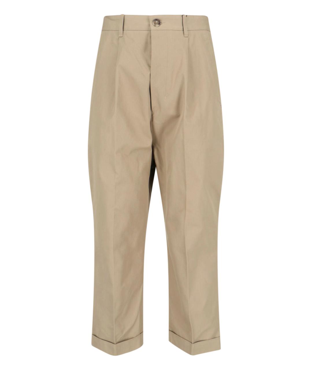 Ami Paris Бежевые хлопковые повседневные брюки, фото 1