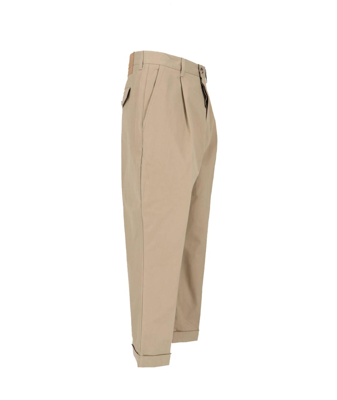 Ami Paris Бежевые хлопковые повседневные брюки, фото 3