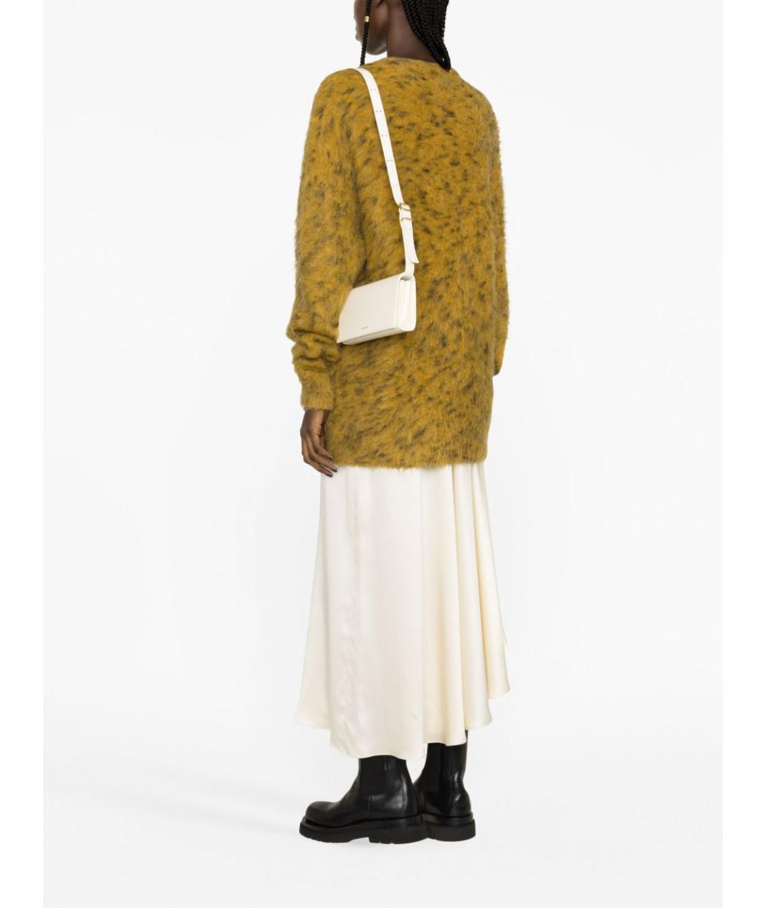 JIL SANDER Белая кожаная сумка через плечо, фото 5